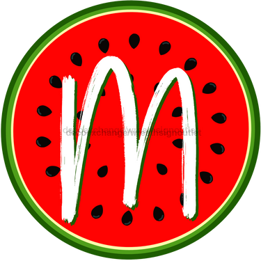 Personalized Watermelon Sign Initial Monogram Decoe-4086-Dh-Custom 18 Wood Round